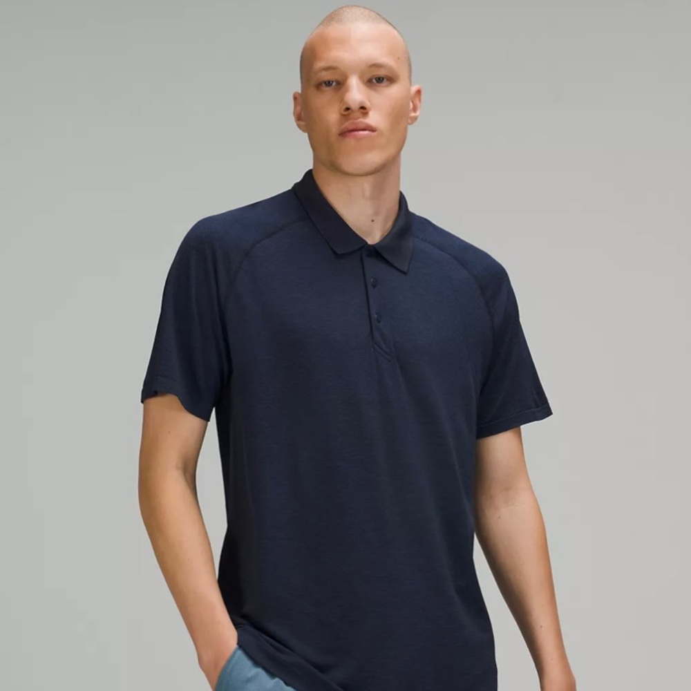 NWT Mens Lululemon Metal Vent Tech Polo Shirt 2.0 Size XL  Mineral Blue Navy